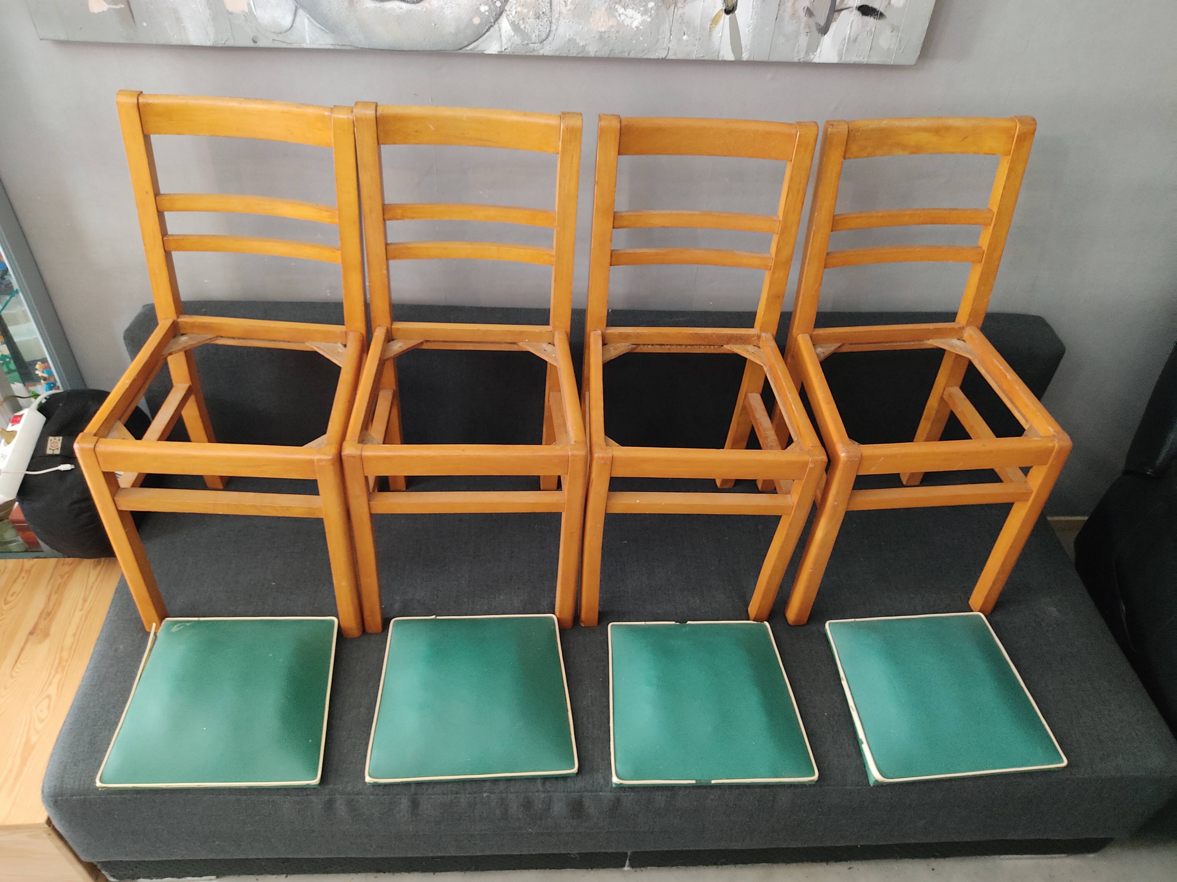 4 vintage bistro chairs 1950