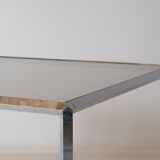 Coffee table vitra chrome and glass 1970's