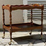 Vintage wood and brass dessert and tray
