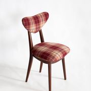 Classic Scottish chair in red burgundy tartan pattern, mid-century, Europe, 1960s.