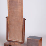 Restored ArtDeco Walnut Dressing Mirror, Revived Polish, Czechia, 1920s