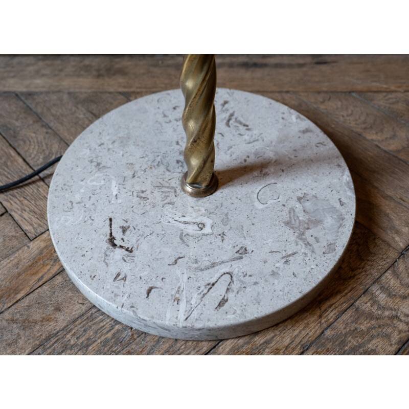 Brass and marble floor lamp, Italy 1950s
