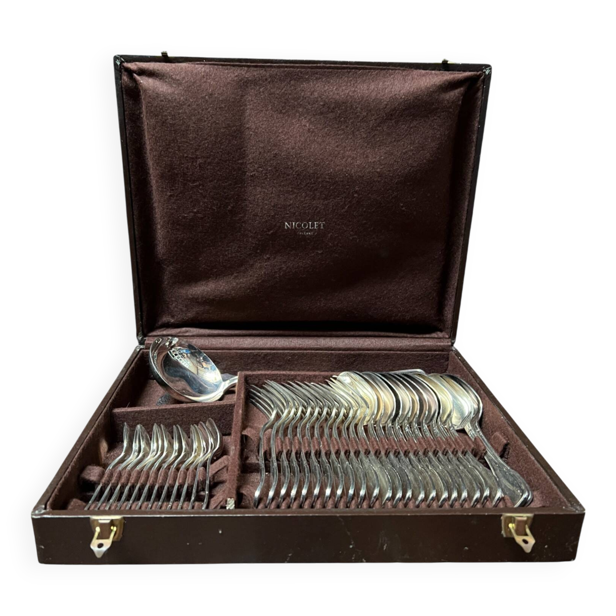 Silver metal cutlery set