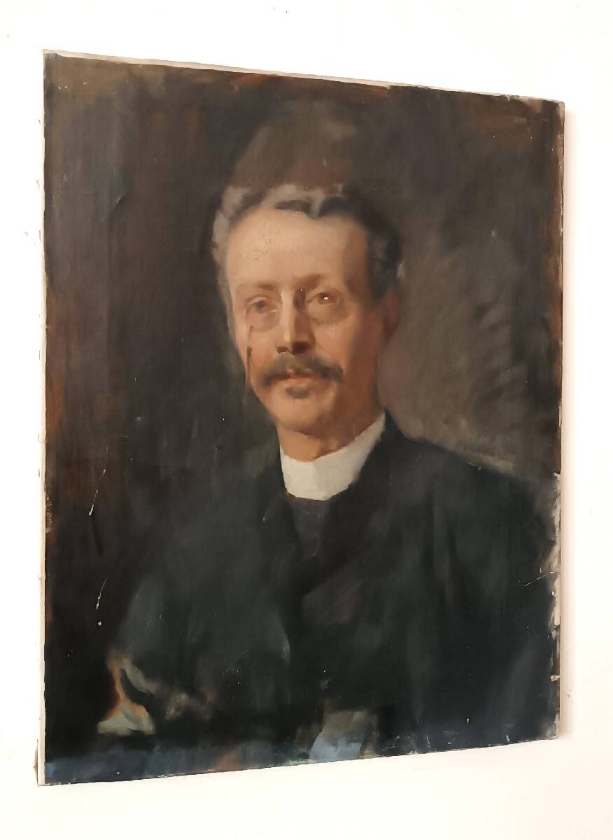 Oil painting on canvas, late 19th century, portrait