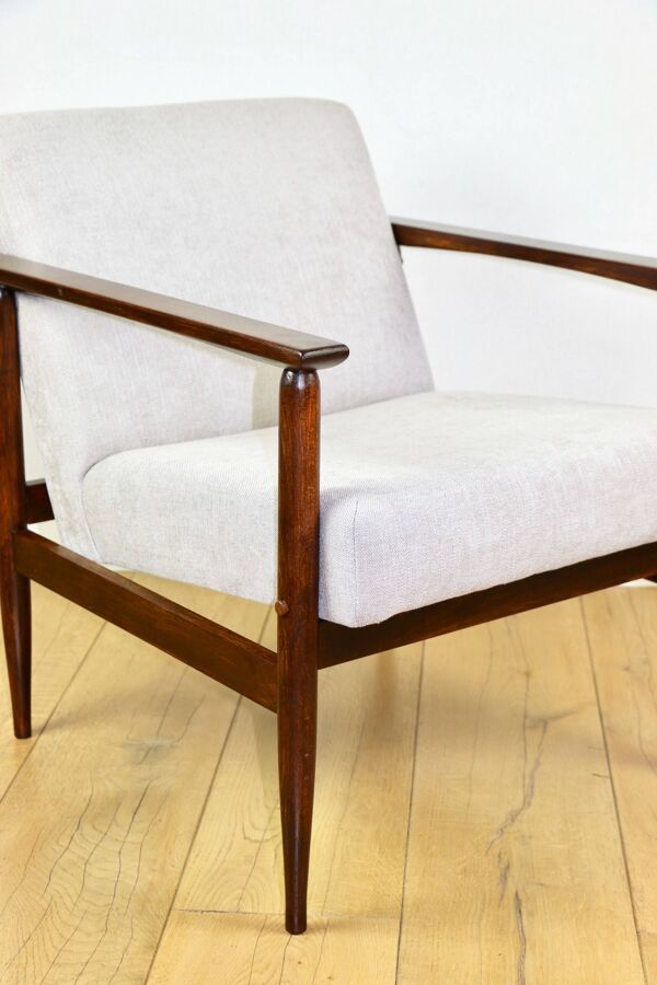 Fauteuil vintage Loft années 1970 marron clair - gris clair