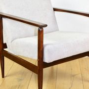 Fauteuil vintage Loft années 1970 marron clair - gris clair