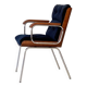 Vintage wood and metal velvet armchair