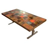 Vintage ceramic coffee table by Jean Gregorieff for Roche Bobois.