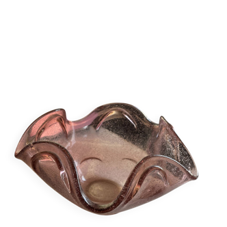 Pink Murano blown glass fruit bowl