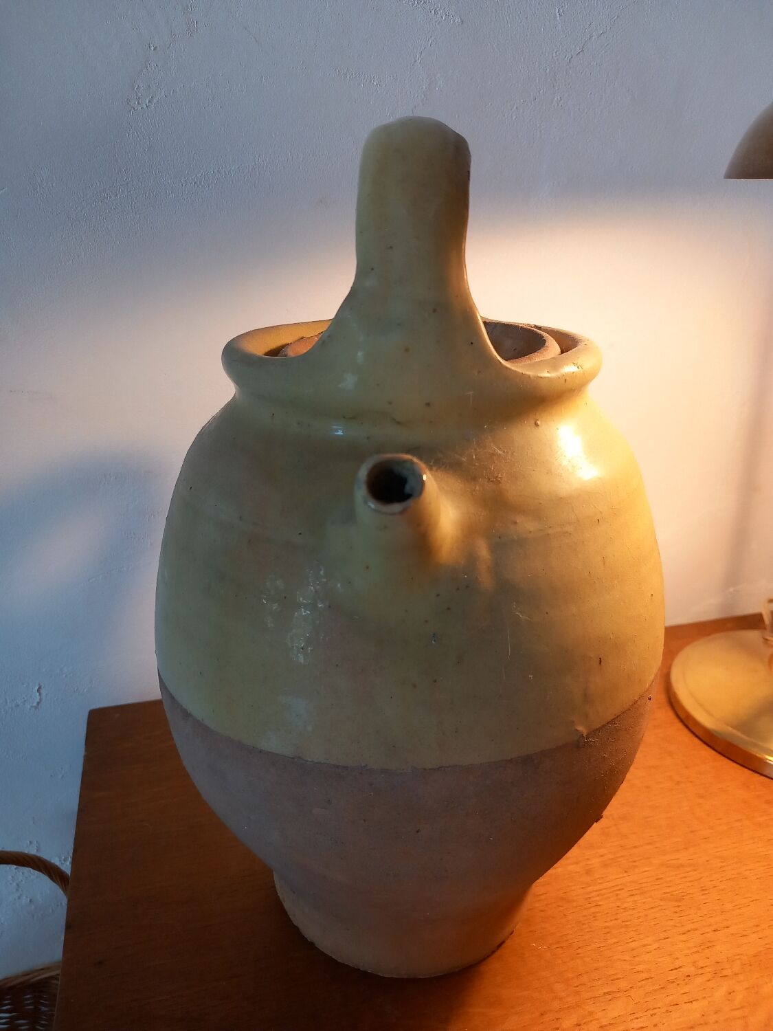 Terracotta goat water jug