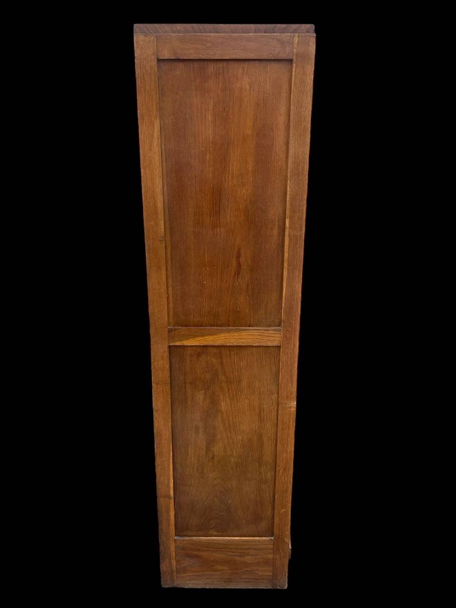 Oak double curtain file cabinet from the 1940s