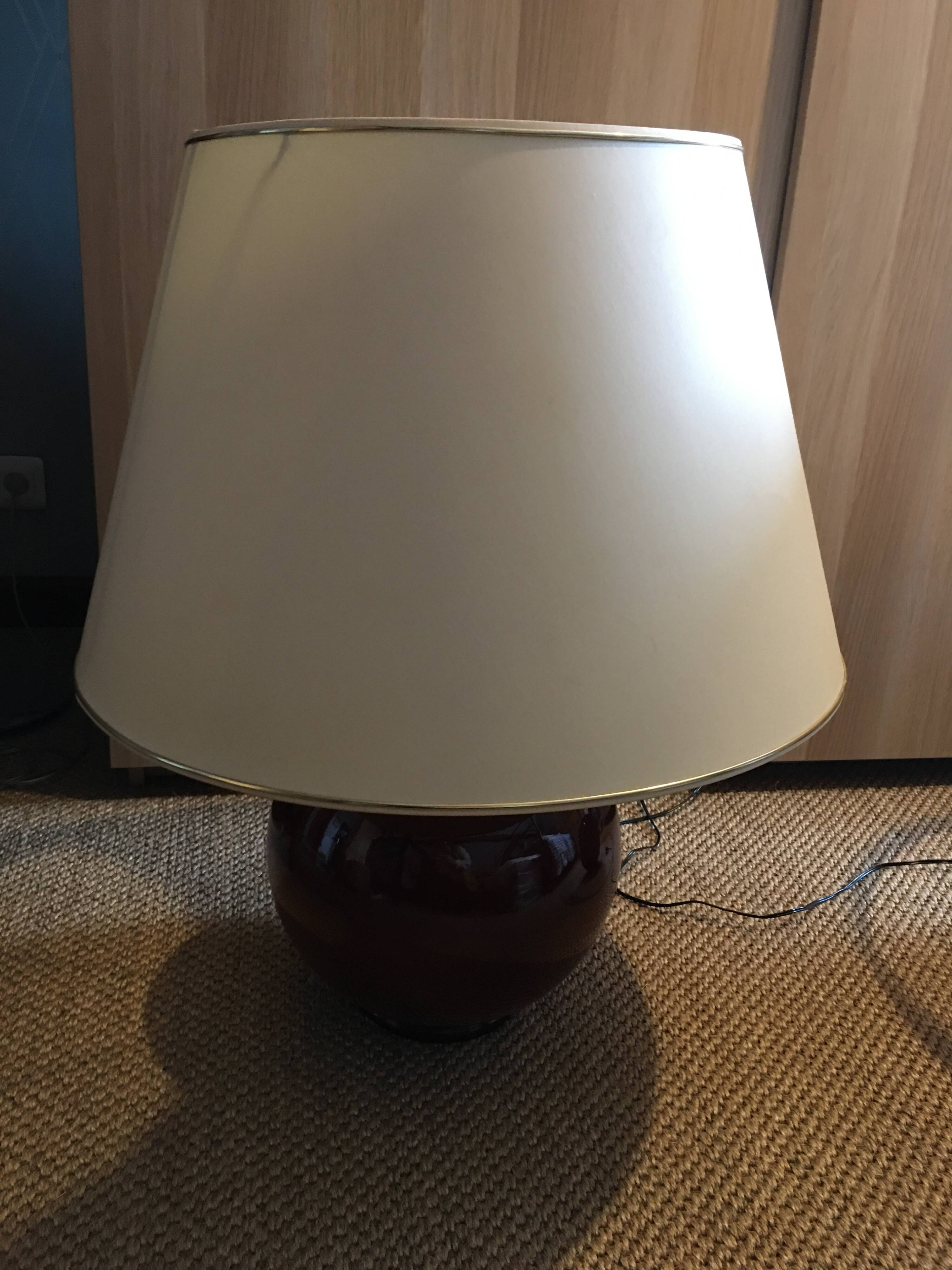 Pair of very large glazed ceramic ball lamps €80