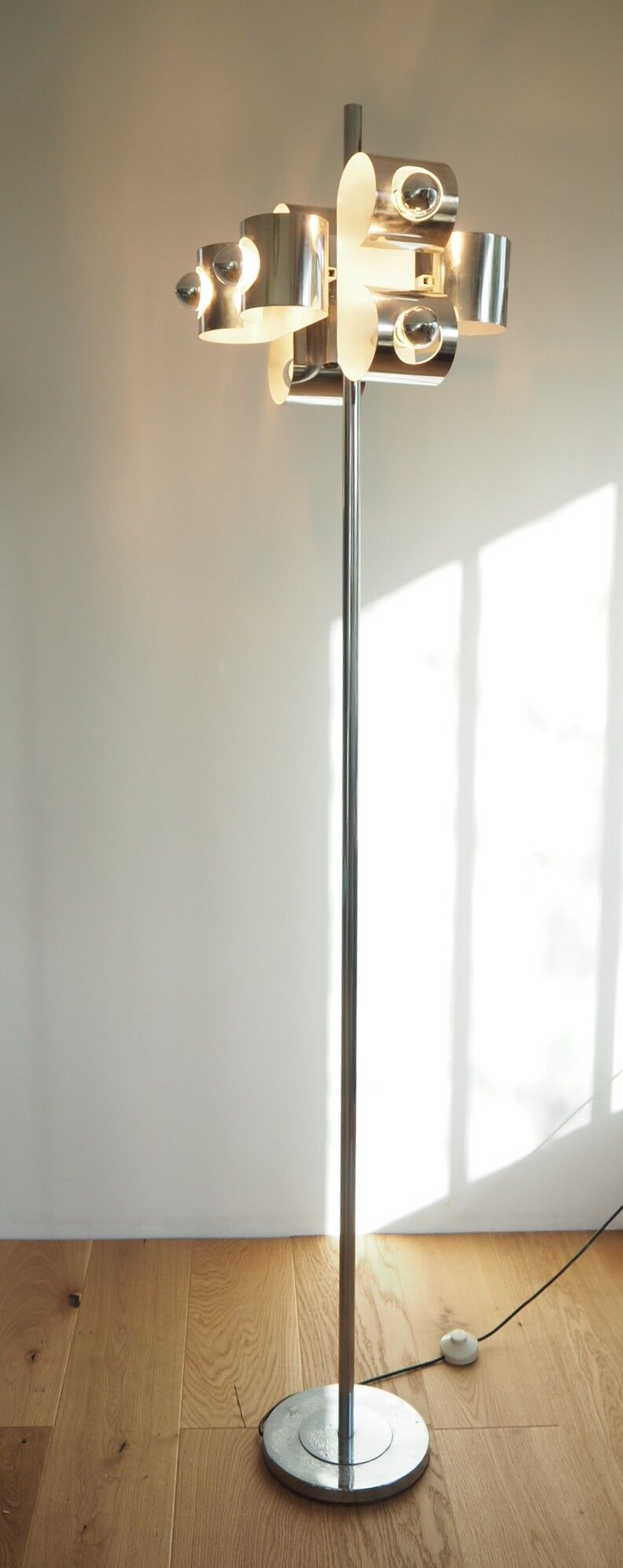 Vintage space age stainless steel floor lamp