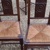 6 chairs and two brutalist armchairs