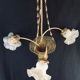 3-light Bronze Basket Chandelier