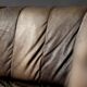 Vintage Mid-Century Modern German Brutalist Brown Leather 2-Seater Sofa