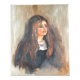 Tableau jeune femme aux cheveux longs
