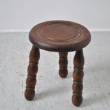 Tripod stool with turned leg 1970