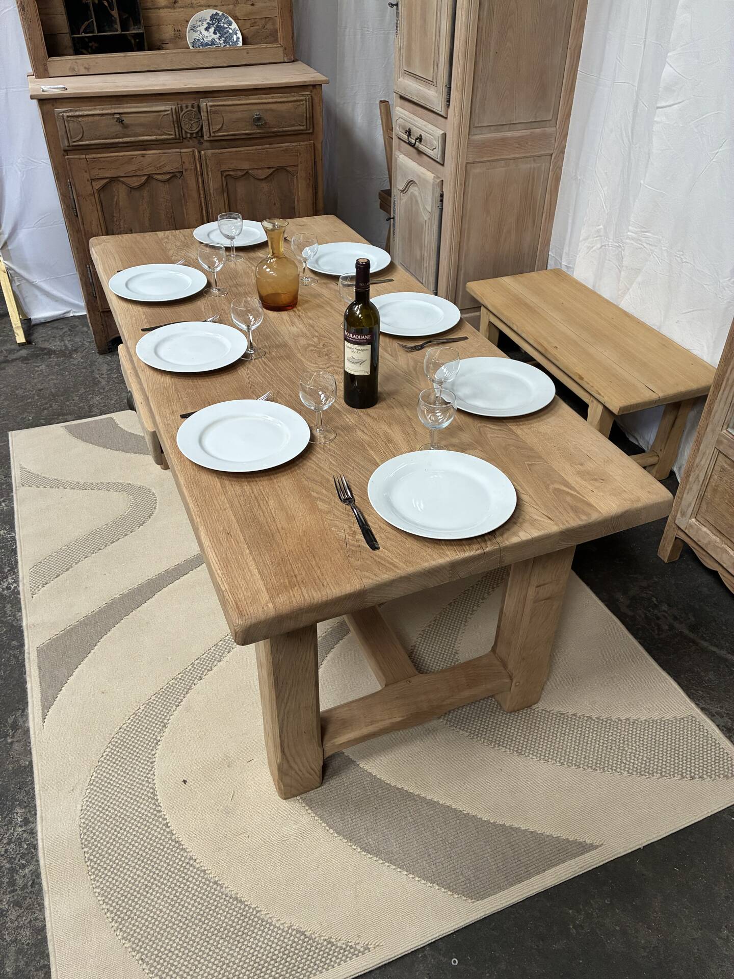Solid oak farmhouse table