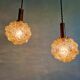 Amber bubble glass suspension trio, design H. Tynell, 1970
