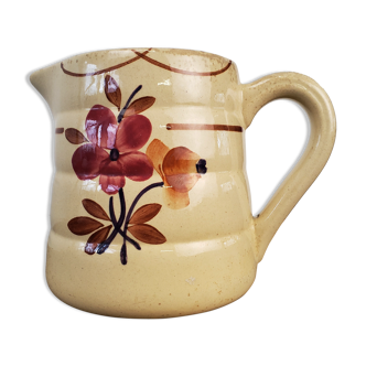 Flowered old pitcher - Gien's earthenware