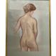 Le Falher (Lionel), Pastel female nude framed 20th century