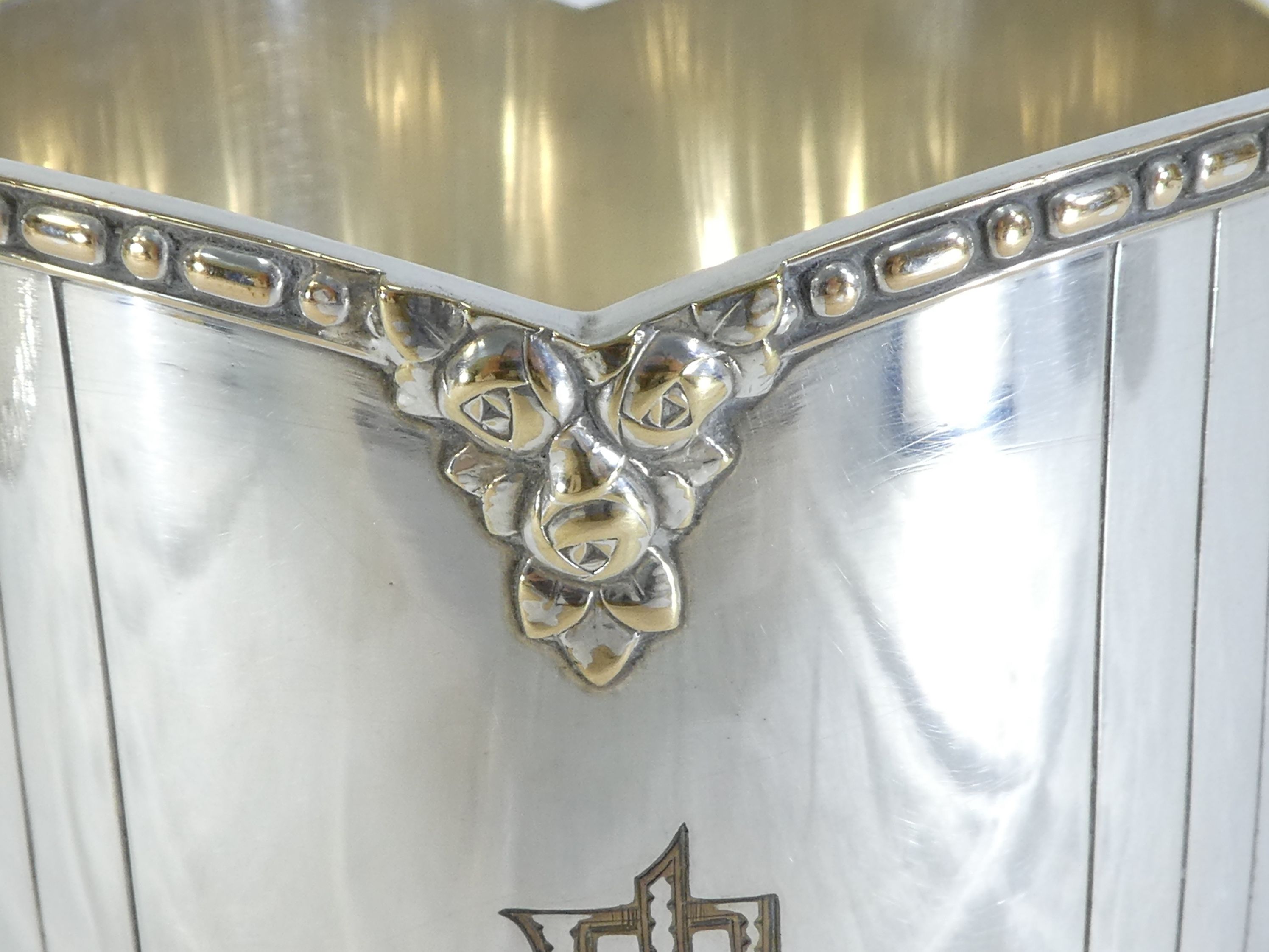 Seau a glace art deco in silver metal goldsmith roux marquiand