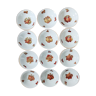 Ensemble de 12 bols à décor de fruits Creartis Renaix