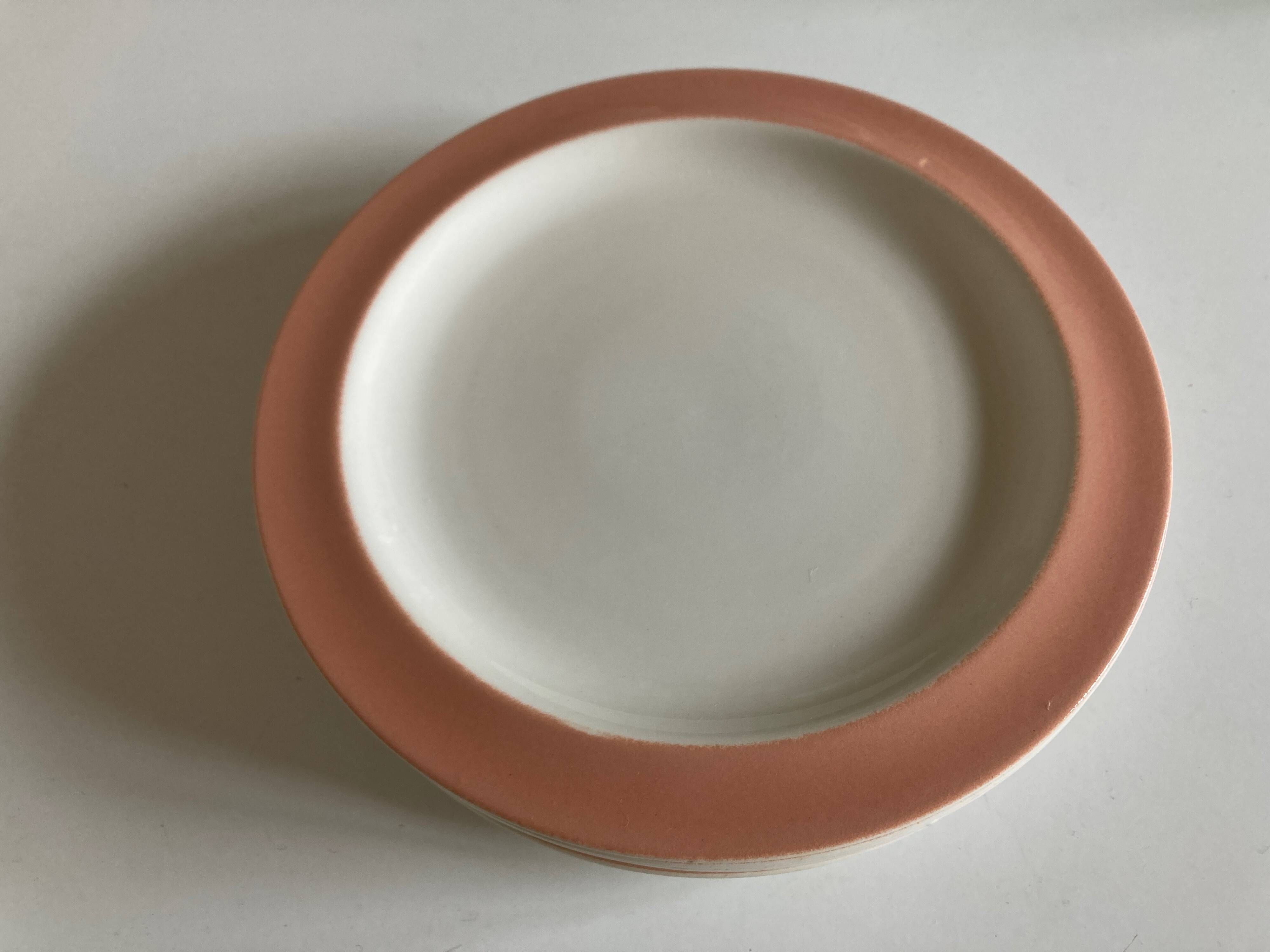 Set of 6 flat plates 1958 mid century Boch Frères Keralux Belgium