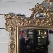 Antique Art Nouveau gilded mirror, 138cm