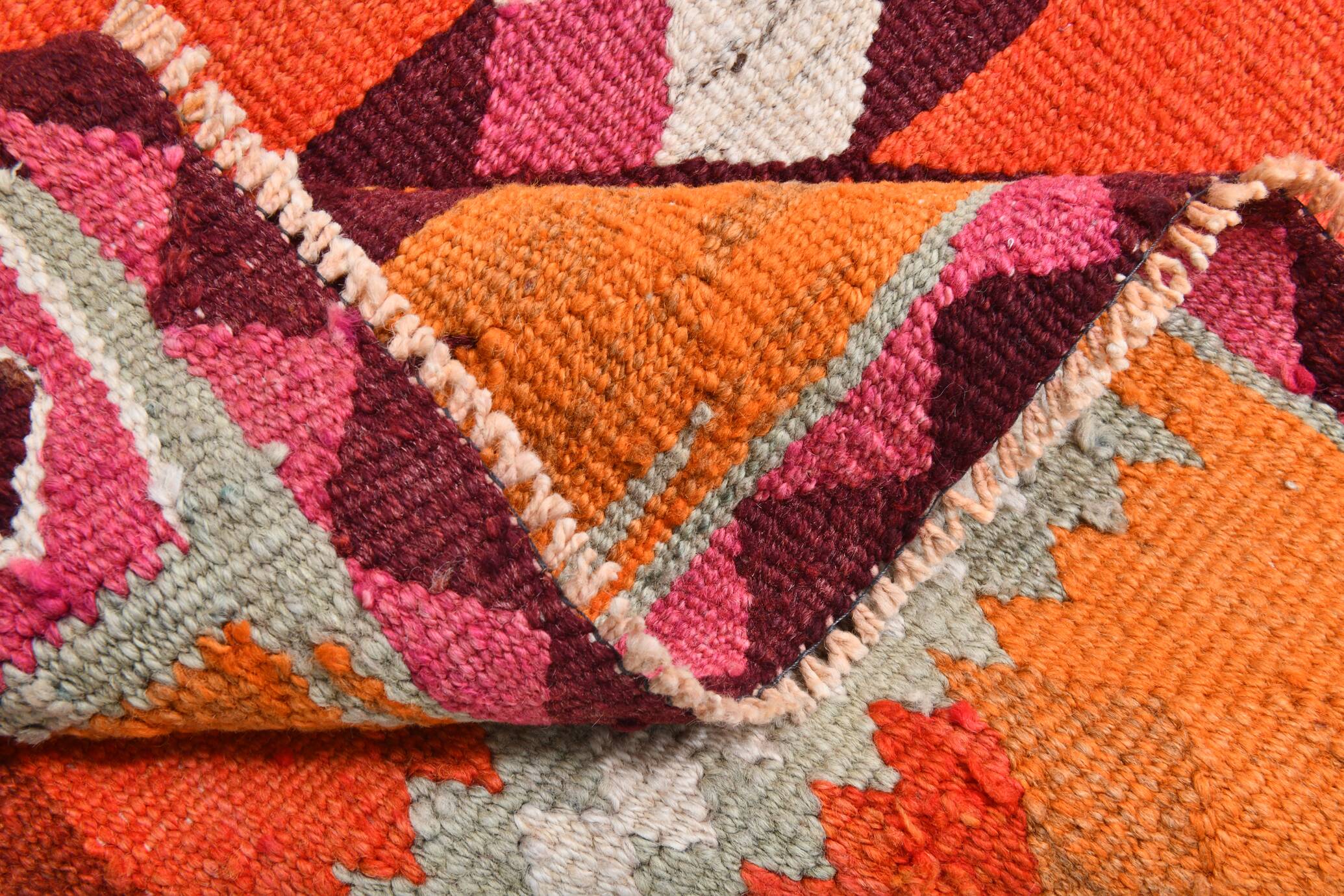 3x11 Pink Brown Vintage Kilim Runner Rug, 104x328Cm