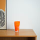 Orange glass vase, Danish design, 1960s, manufactured by Søholm