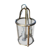 Chandelier in brass and glass