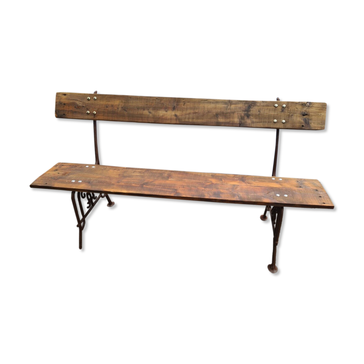 Garden bench in wood and cast iron