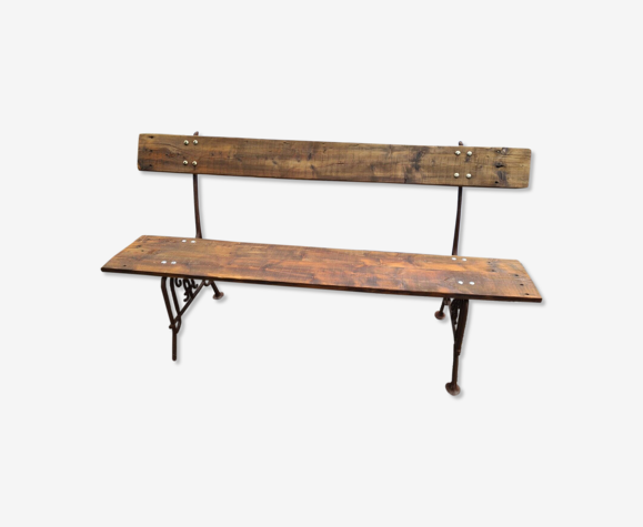 Garden bench in wood and cast iron