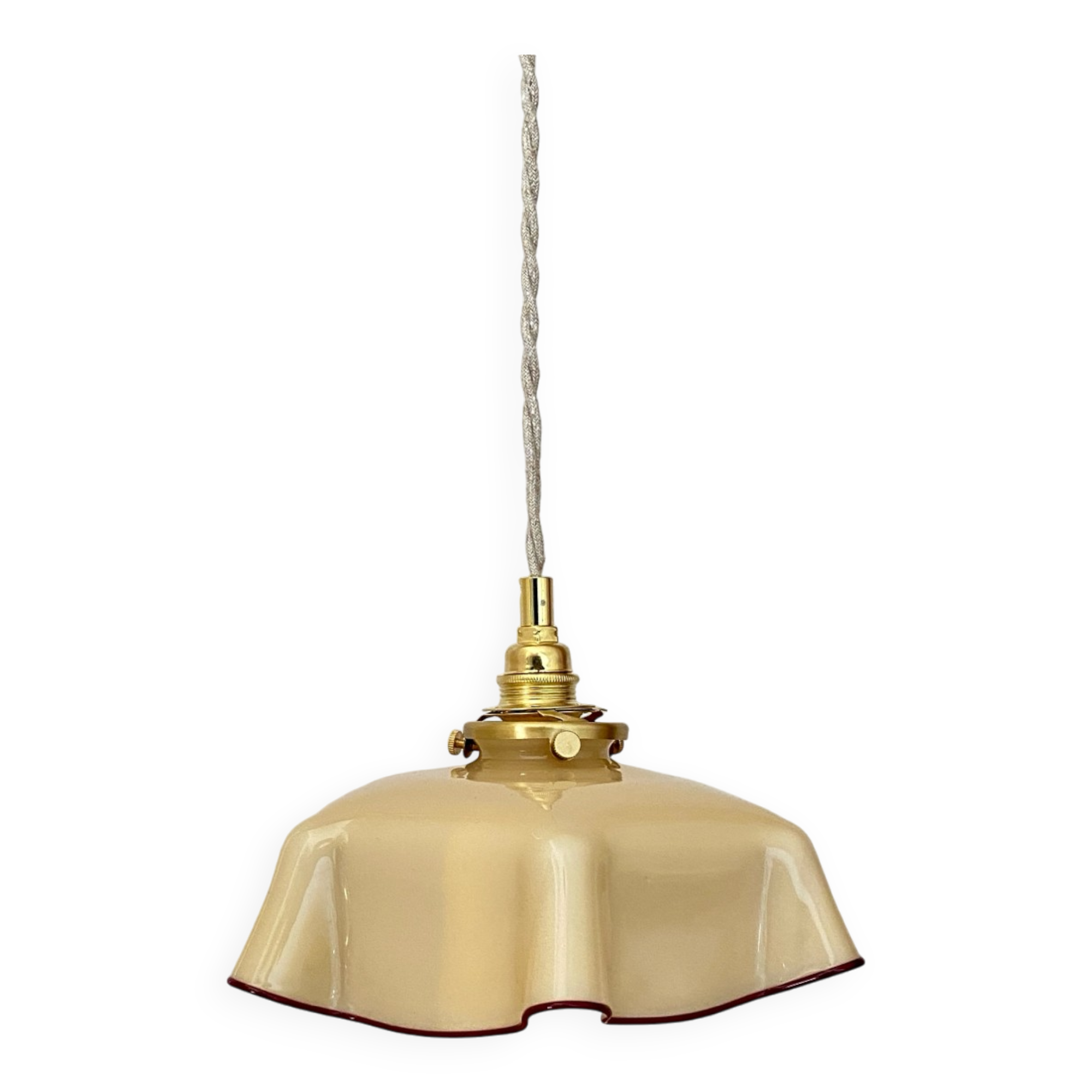 Vintage yellow opaline lampshade pendant light