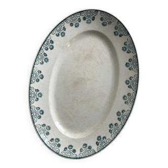 Plat de présentation ovale, Terre de fer Digoin