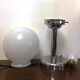 Pair of chrome lamps and opaline art deco