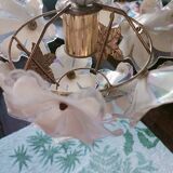 70s Flower and Mirror Chandelier