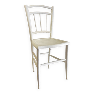 White solid wood bistro chair - mid. 20th century