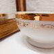 Set 4 bols porcelaine blanc et or