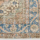 7x10 Turkish Blue & Peach Handmade Persian Rug, 220x304Cm