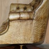 Chesterfield executive armchair in aniline leather
