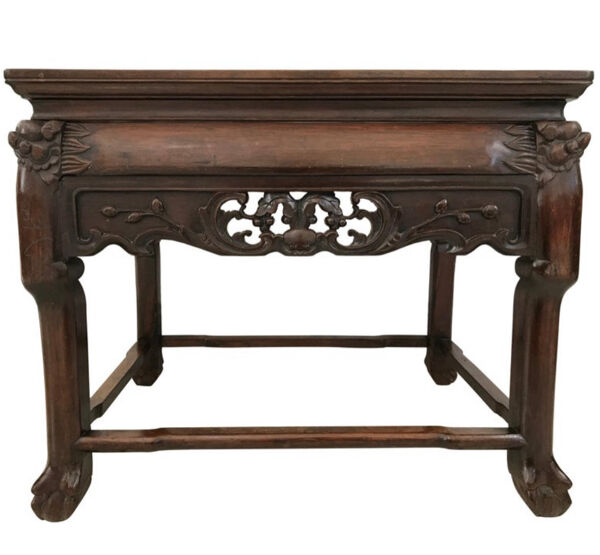 Table d'appoint en bois de fer et marbre de Chine Circa 1900