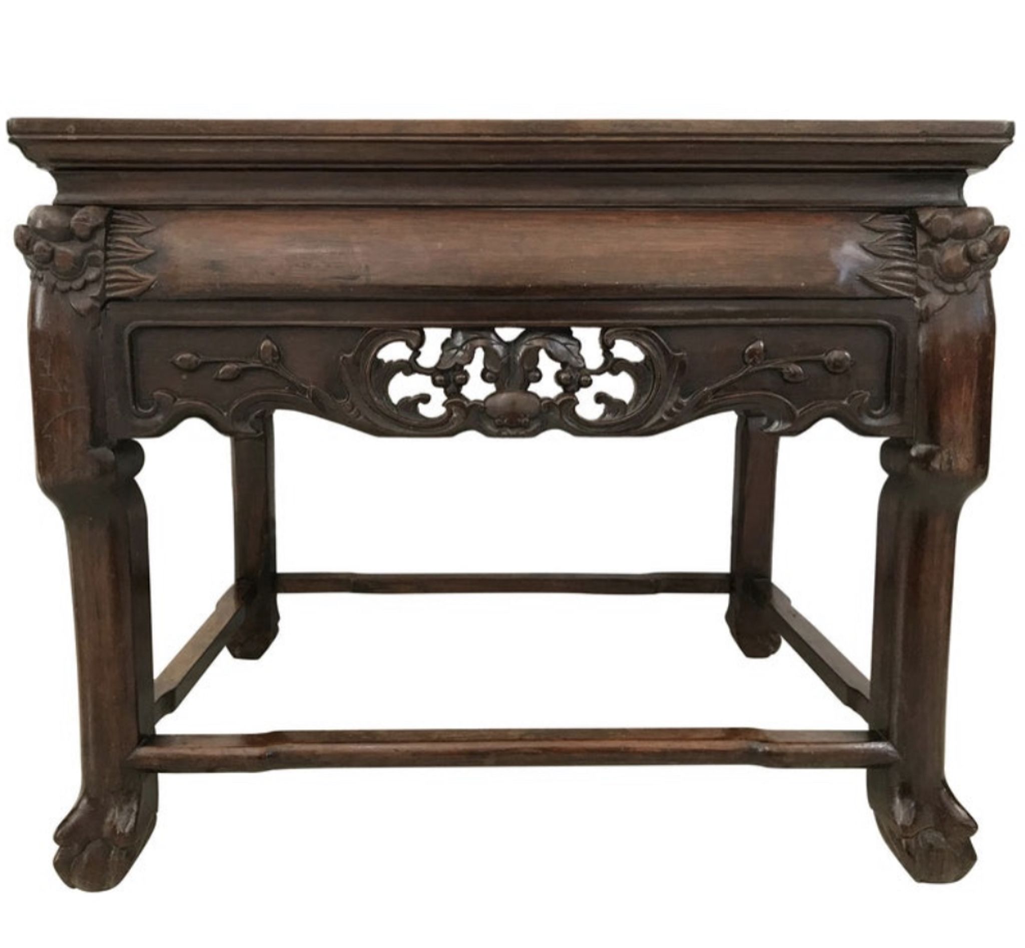 Table d'appoint en bois de fer et marbre de Chine Circa 1900