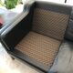 Vintage danish black leather 3 person stouby sofa
