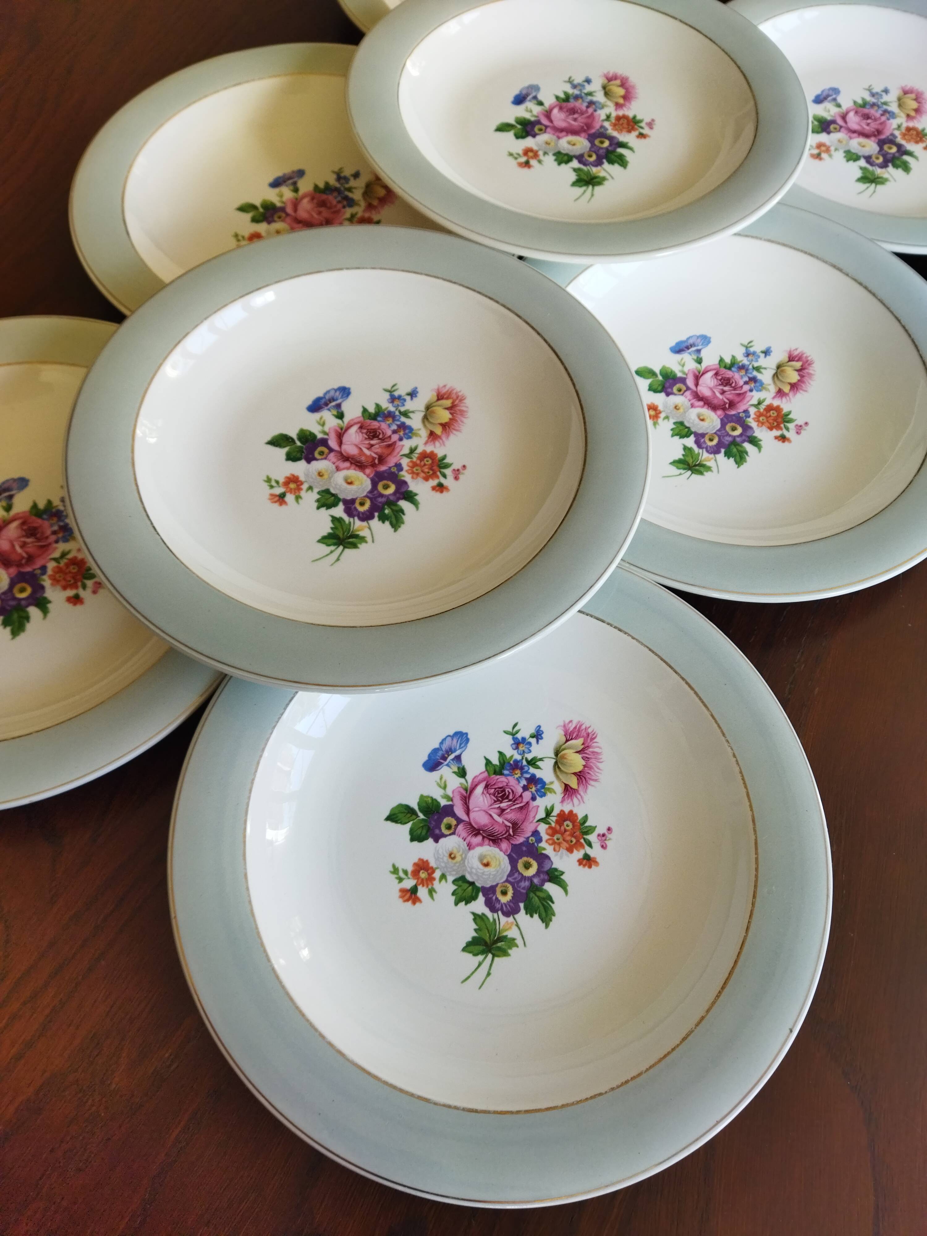 8 semi-deep plates Salins Opaceline 702