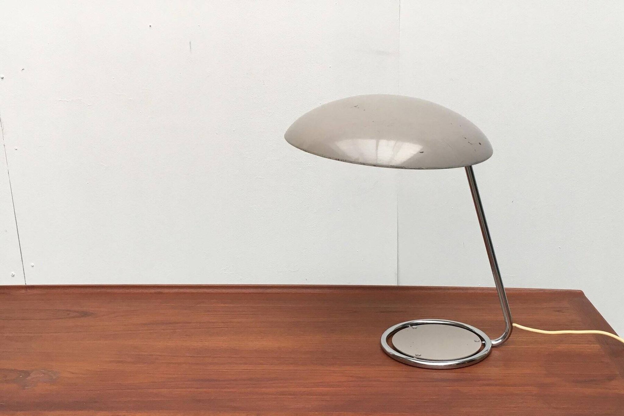 Mid-Century German table lamp model 6761 in metal by Christian Dell for Kaiser Leuchten, 1960s.