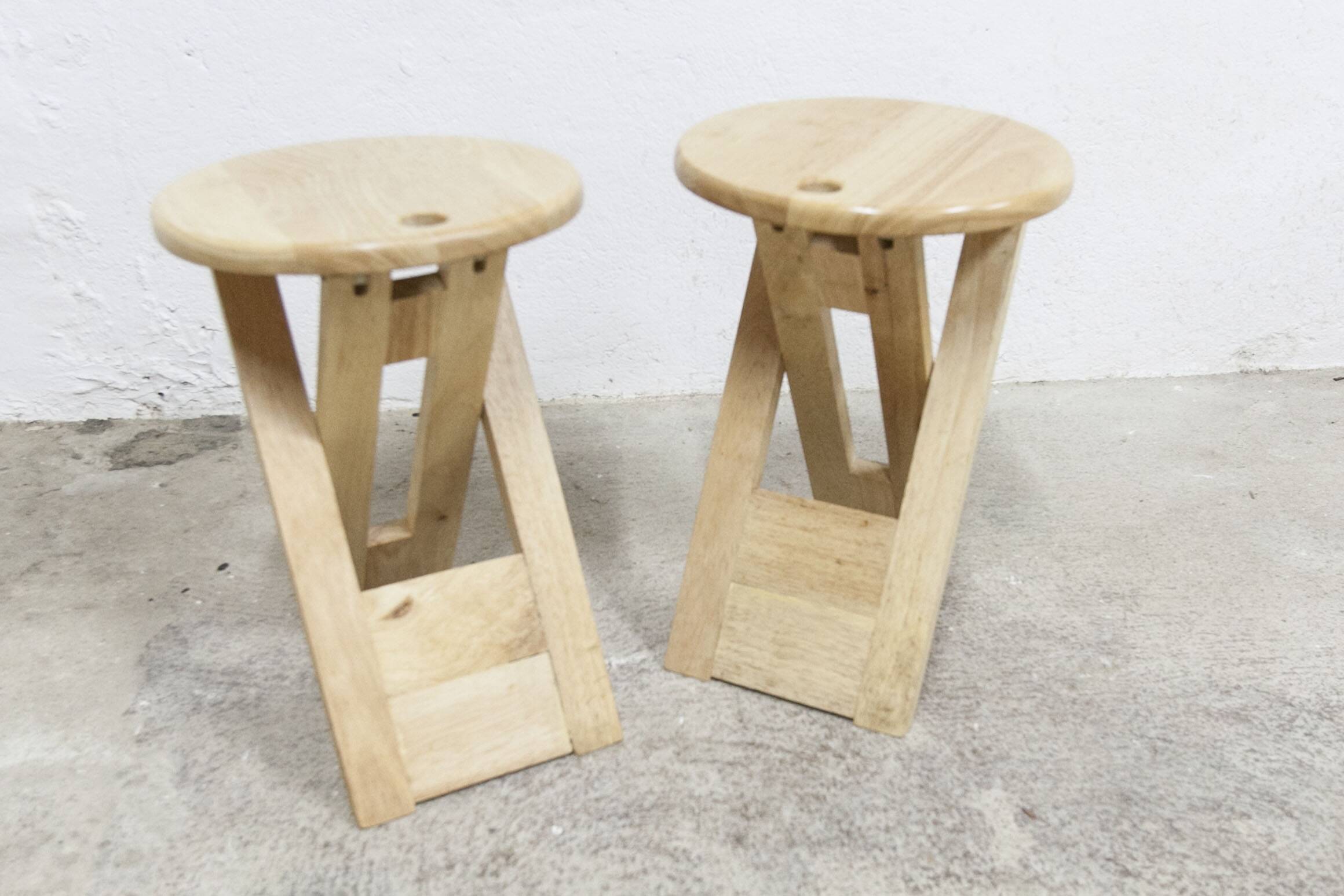 Pair of folding stools designed by Adrian Reed made in the years