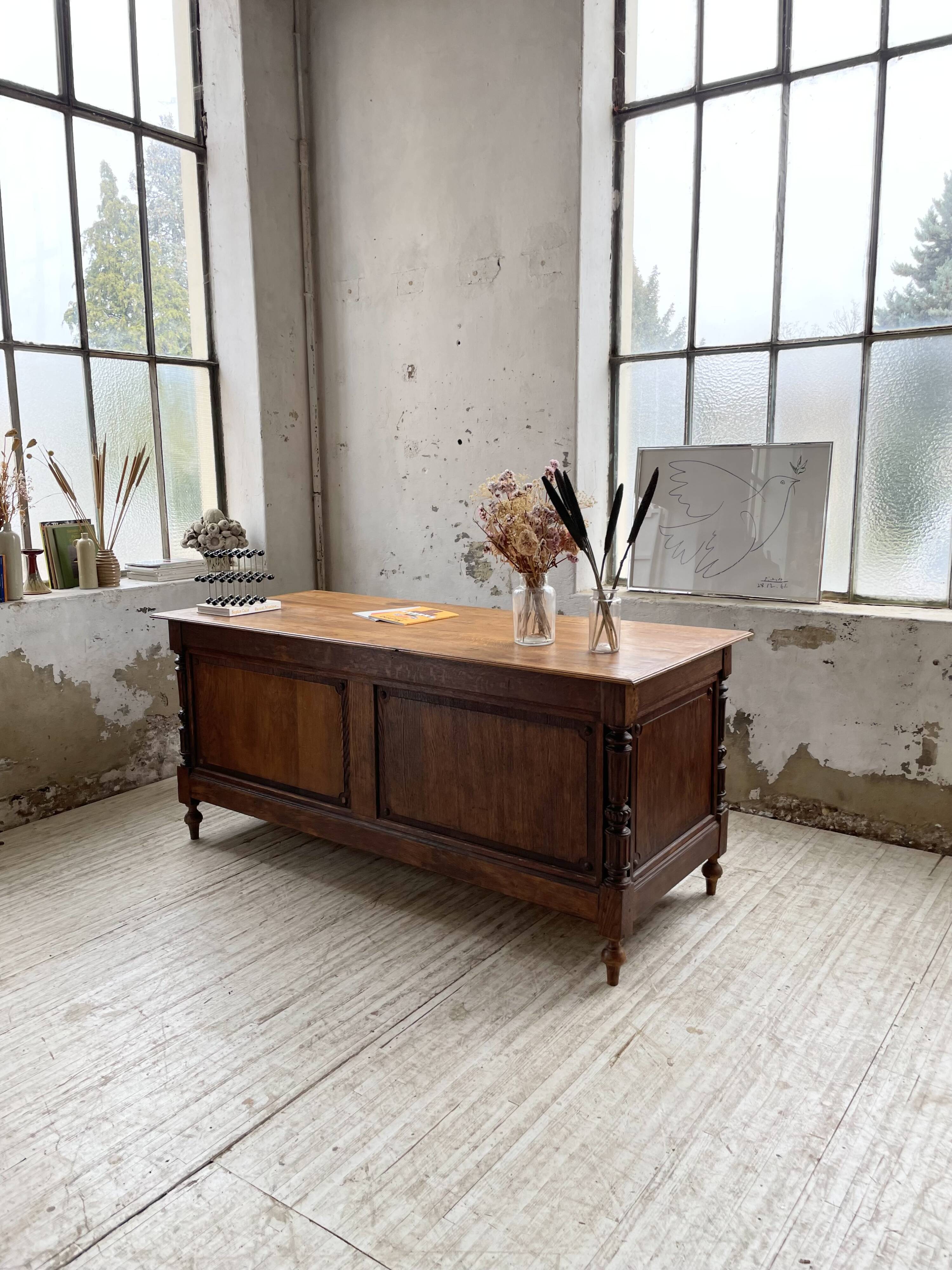 Comptoir en chêne drapier chêne 1900